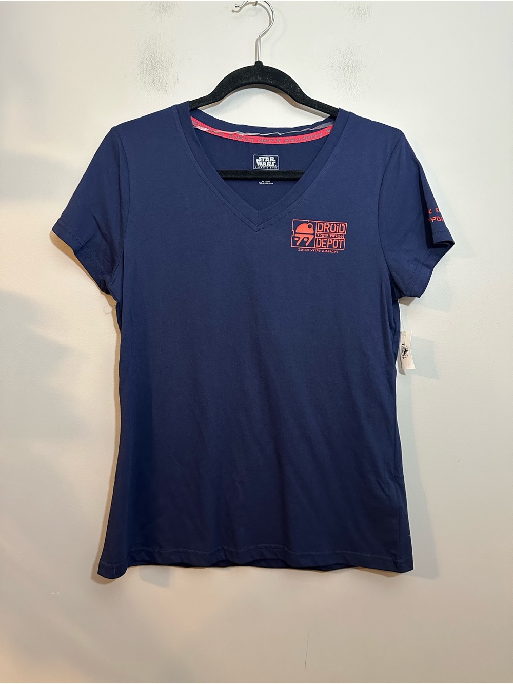 NWT Disney Parks Droid Depot T-Shirt Star Wars Woman's Small Galaxy's Edge Blue